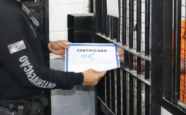 Custodiados receberam certificado do Encceja PPL 2025 em ato simbólico na UPR de Palmas. Thayllor Negre/Governo do Tocantins