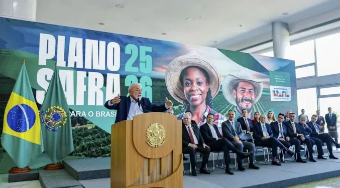 Presidente Lula no anúncio do Plano Safra 25/26 — Foto: Foto: Ricardo Stuckert / PR