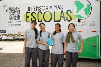 A ação prevê atendimentos itinerantes mensais em oito Coordenações Regionais de Ensino ao longo do ano, reafirmando o compromisso institucional com a promoção do acesso à Justiça no ambiente escolar | Foto: Divulgação/DPDF
