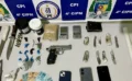 Apreensão de uma pistola calibre .380, munições, entorpecentes, dinheiro e celulares - Foto: Ascom 4ª CIPM