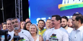 Presidente da Aleto, Amélio Cayres, em evento de filiação no MDB com os deputados federais Vicentinho Júnior e Alexandre Guimarães (Foto: Reprodução/Instagram)