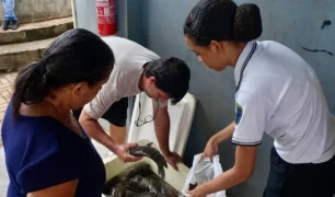 A senhora Vania Alves levou 6kg de peixe para casa - Pedro Barbosa