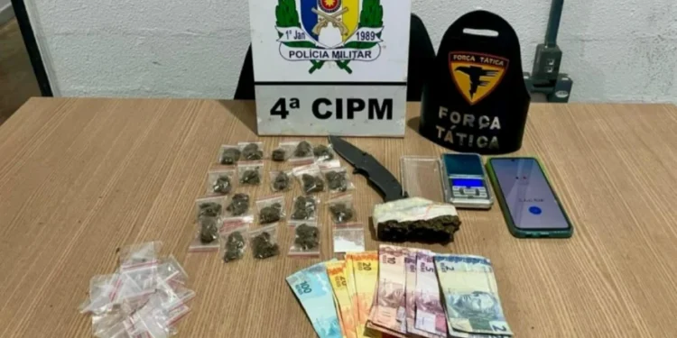 Material apreendido pela PM durante prisão de homem em Lagoa da Confusão - Foto: Ascom PMTO