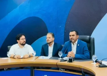 Governador Wanderlei Barbosa no Palácio Araguaia em coletiva de imprensa (Foto: Marco Antônio Gama)