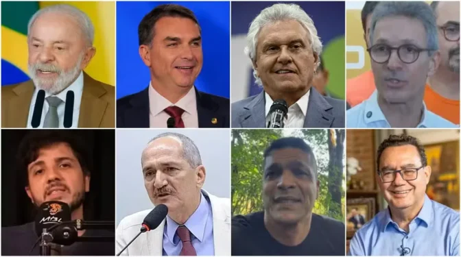 Pré-candidatos à Presidência da República em 2026 — Foto: Ricardo Stuckert/PR; Daniel Cole/Reuters; Roberto Sungi/Ato Press/Estadão Conteúdo; Reprodução/TV Globo; Reprodução/YouTube; Divulgação/Sistema FIEMA; Reprodução/Instagram; Divulgação
