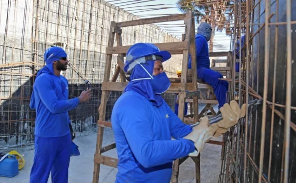 Trabalhadores da construção civil (Foto: Antônio Gonçalves/Secom)