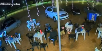 Ataque aconteceu em uma distribuidora de bebidas em Palmas — Foto: Reprodução/TV Anhanguera