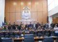 Autoridades civis e militares participaram da sessão solene realizada na Câmara Municipal de Palmas em homenagem à Companhia de Rondas Ostensivas Táticas Metropolitanas (ROTAM). - Foto: Ascom PMTO