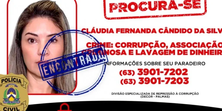 Investigada que estava foragida se apresentou em Palmas - Foto: Divulgação PCTO