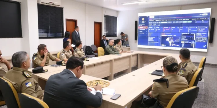 Representantes da Senasp e da PMTO discutiram ações estratégicas, recursos federais e o fortalecimento das operações de enfrentamento à criminalidade no Tocantins. - Foto: Ascom PMTO