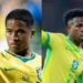 Os atacantes Endrick e Vinícius Júnior, da Seleção Brasileira