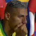 Imagem de Richarlison chorando após fraco desempenho contra amistoso Brasil x Bolivia em 2023