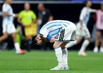 Messi se emociona com classificação da Argentina para as quartas de final da Copa (Foto: REUTERS/Carlos Barria)