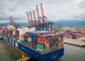 Cargas de exportação são destaque na movimentação e registram novo recorde histórico mensal do Porto de Santos — Foto: Santos Port Authority