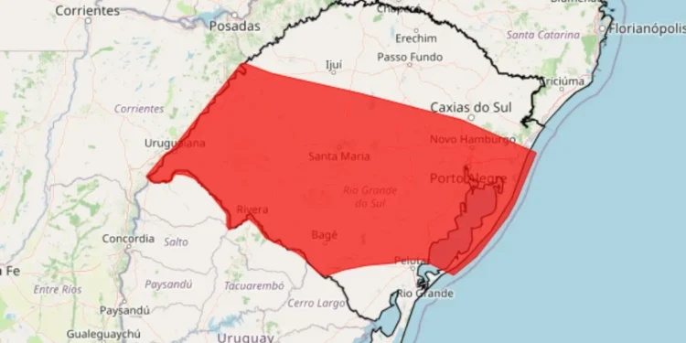 Inmet emite alerta para chuvas, alagamentos e deslizamentos no RS