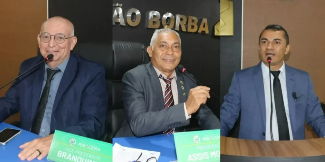 Vereadores Braquinho, Assis Moura e Netinho do Povo. Foto: DJ Leo