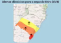 Alertas climáticos para a segunda-feira (17/8) — Foto: Inmet