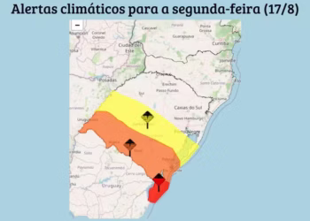 Alertas climáticos para a segunda-feira (17/8) — Foto: Inmet