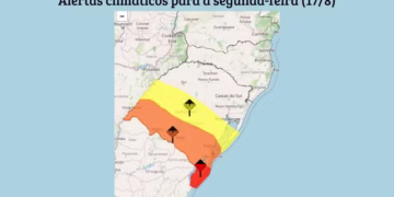 Alertas climáticos para a segunda-feira (17/8) — Foto: Inmet
