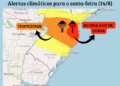 Alertas climáticos para a sexta-feira (14/8) — Foto: Inmet