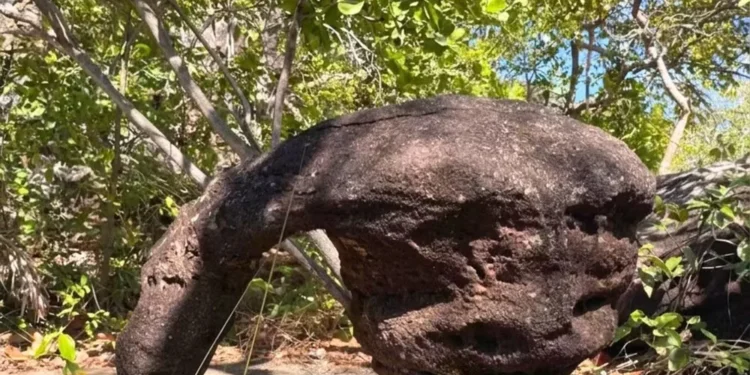 Monumento natural em Miracema do Tocantins arranca risadas de visitantes — Foto: Reprodução/Instagram de Pedra do Sol - Miracema-TO